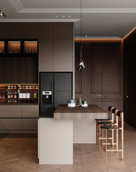 Open-Concept Dining with Natural Materials